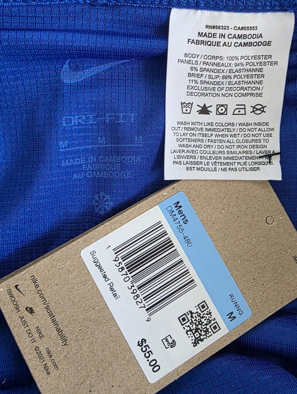 Nike Men’s Dri-FIT Stride 5" Brief-Lined Running Shorts Royal Blue Size M NWT - Picture 8 of 11